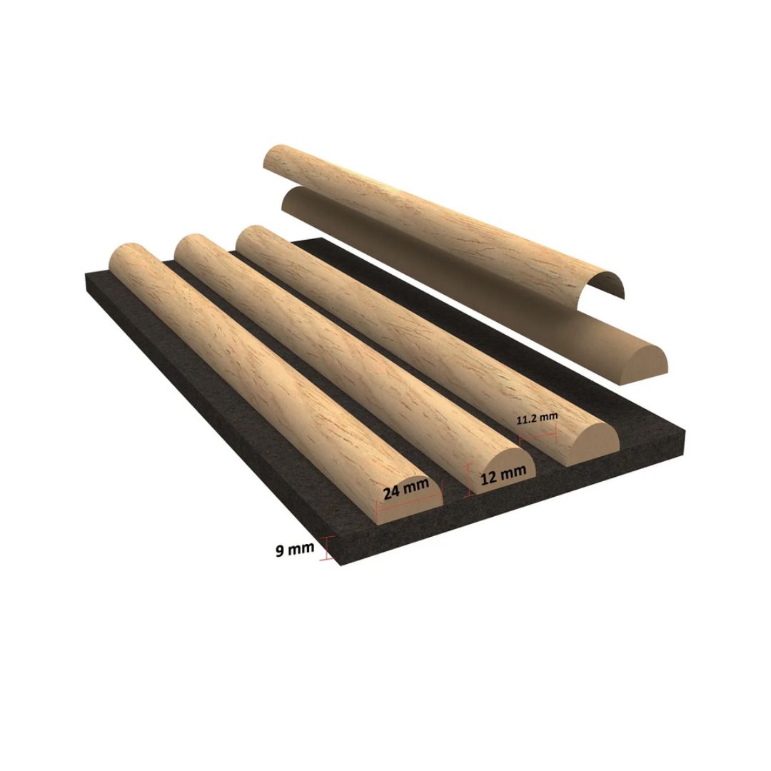 Akustiikkapaneeli Ideo Sand viilupinta mdf 2600x600mm 2 kpl/krt