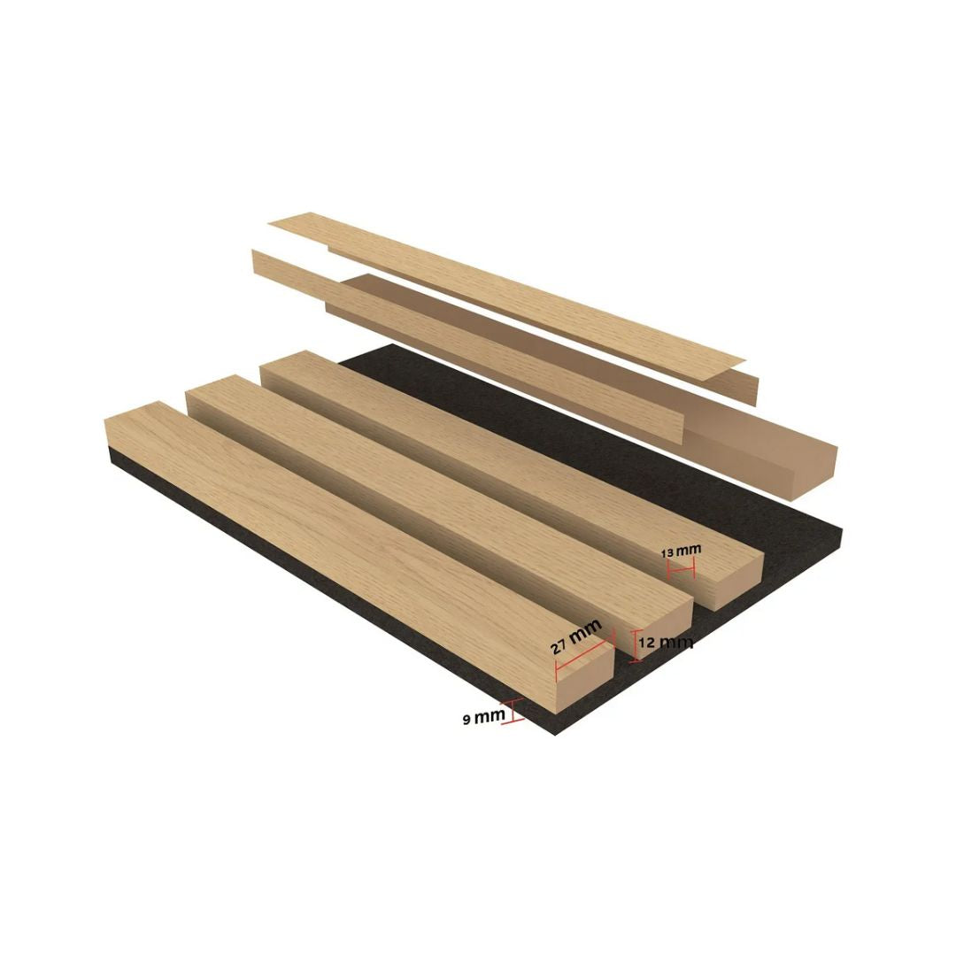 Akustiikkapaneeli Ideo Coffee viilupinta mdf 2600x600mm 2 kpl/krt