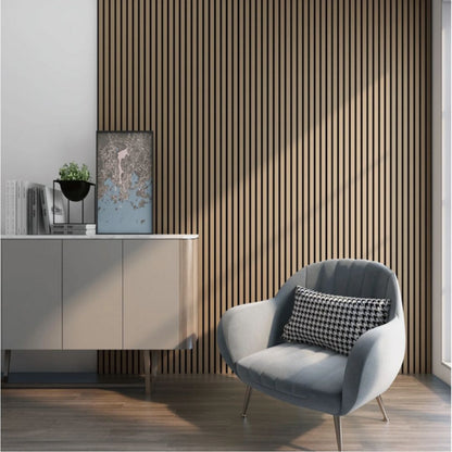 Akustiikkapaneeli Ideo Latte viilupinta mdf 2600x600mm 2 kpl/krt