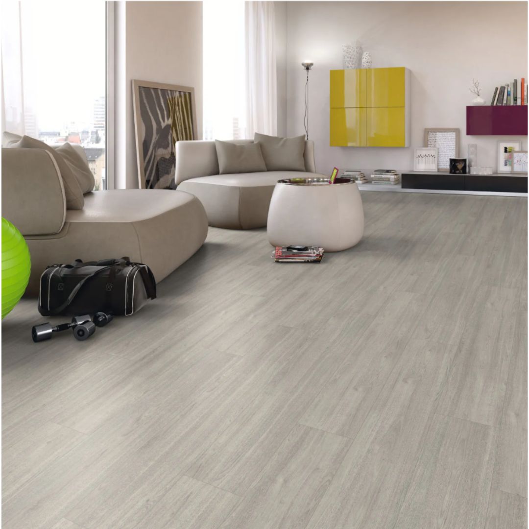 Laminaatti EL1094 Basic 2,49m2/krt Light Grey Charlott Oak