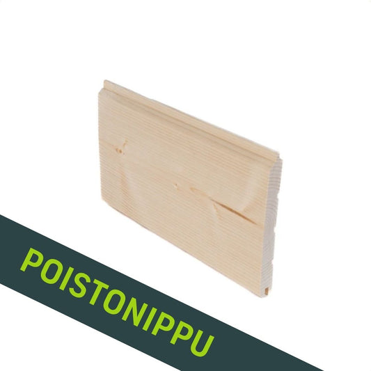 Hirsipaneeli Joki 19x169, Kuusi, Käsittelemätön, AB-laatu, (Poistonippu 453,6jm)