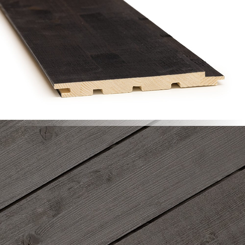 Sisustuspaneeli Siparila STRUKTUURI Musta 15 x 176 x 2350 mm, päätypontattu (Poistoerä 138,65m/22,3²)